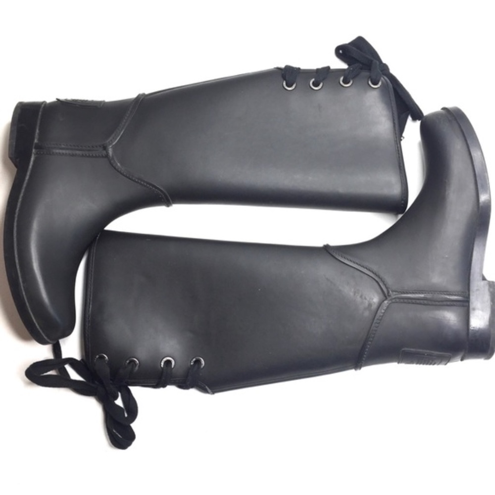 Coach Tristee Matte Black Rubber Rain Boots Size 8 - Picture 15 of 16